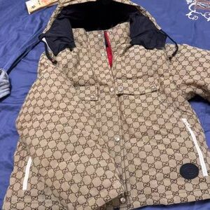 Gucci Beige and Brown Monogram Jacket